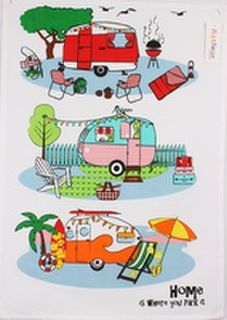 Retro Caravans Cotton Tea Towel