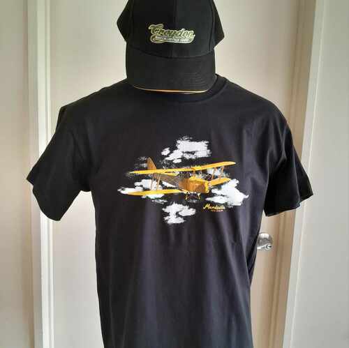 Croydon Tiger Moth Tee Shirt - Black